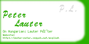 peter lauter business card